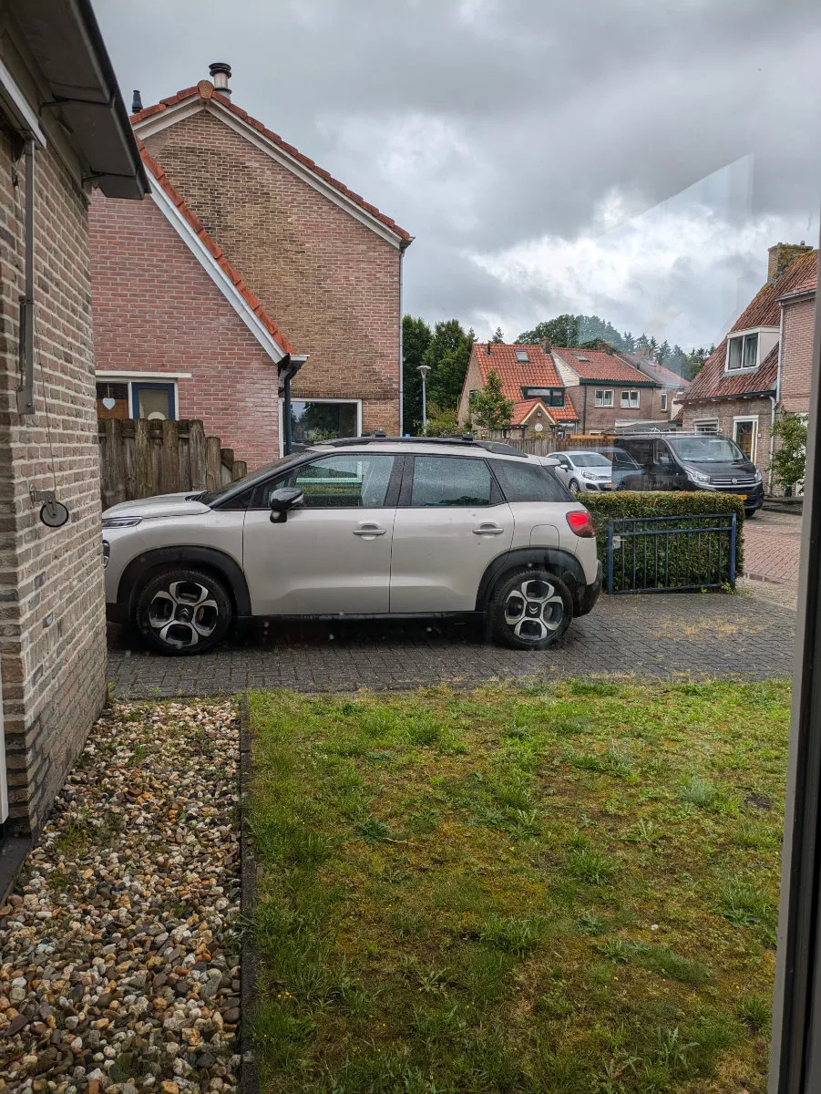 Our car parked outside