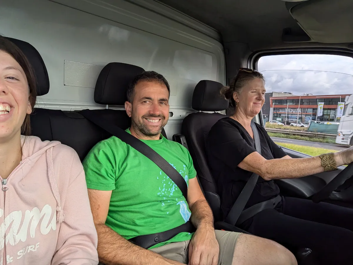 The 3 of us in the van