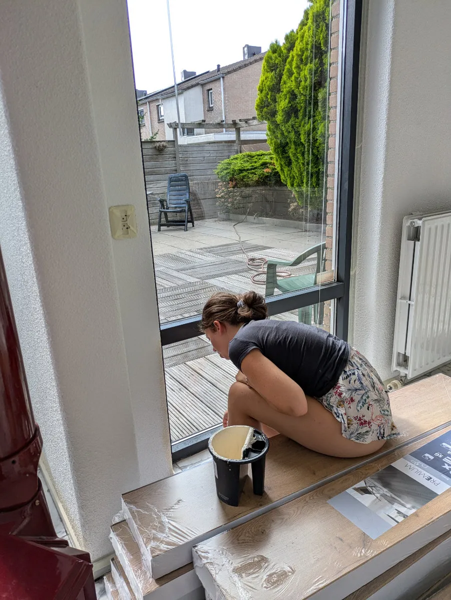 Gemma is painting the ground floor.