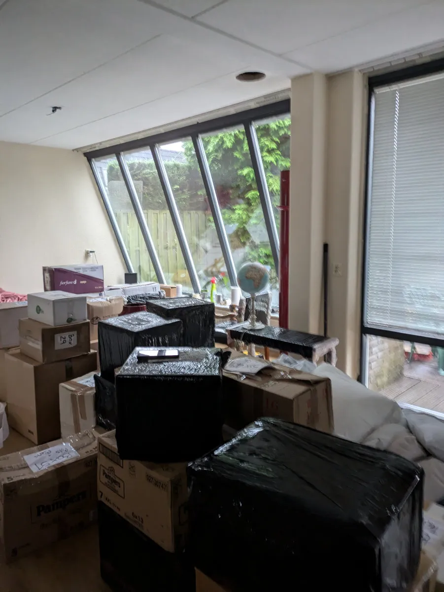 Boxes in the living room